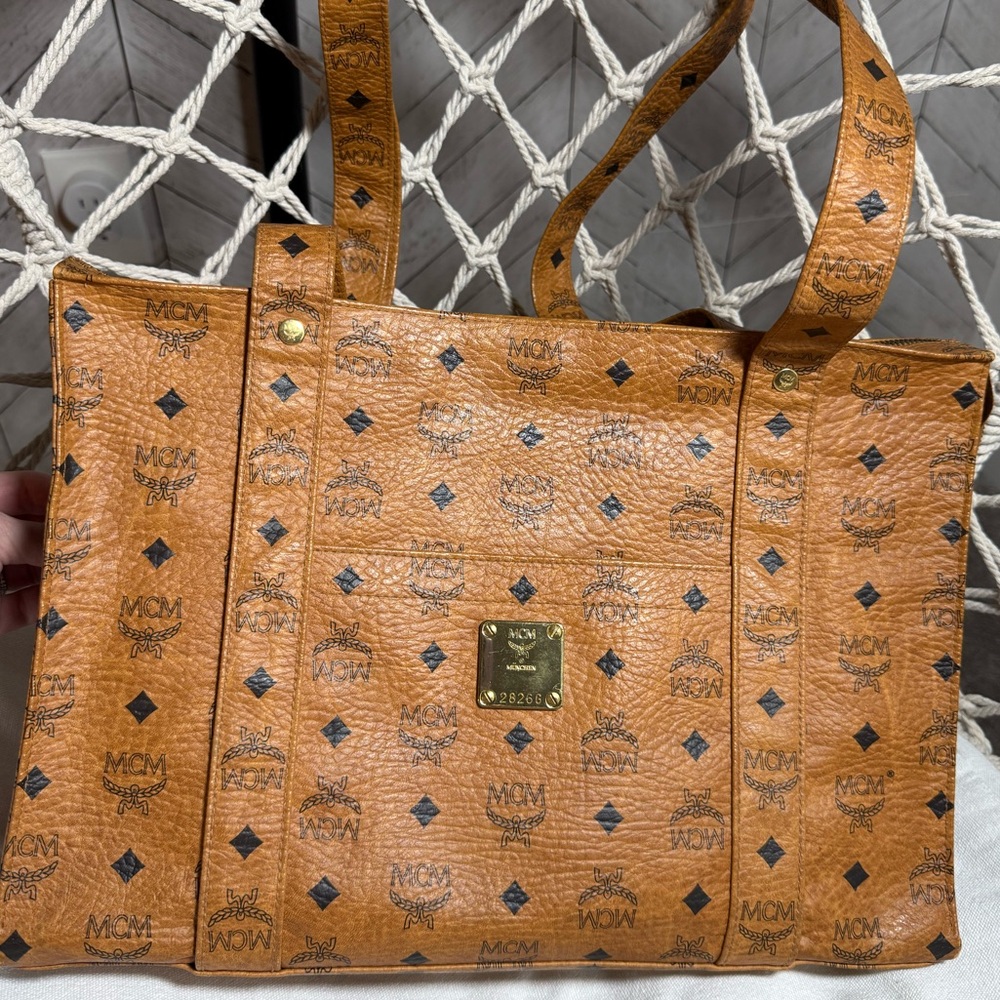 MCM Visetos Shopper Tote